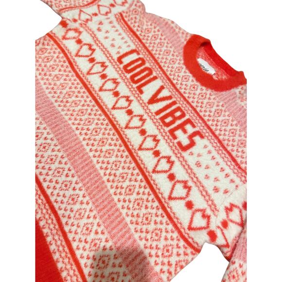 AERIE FURRY OVERSIZED SWEATER COOL VIBES KNITTED SZ M ORANGE BURST COZY WARMTH - Picture 8 of 15